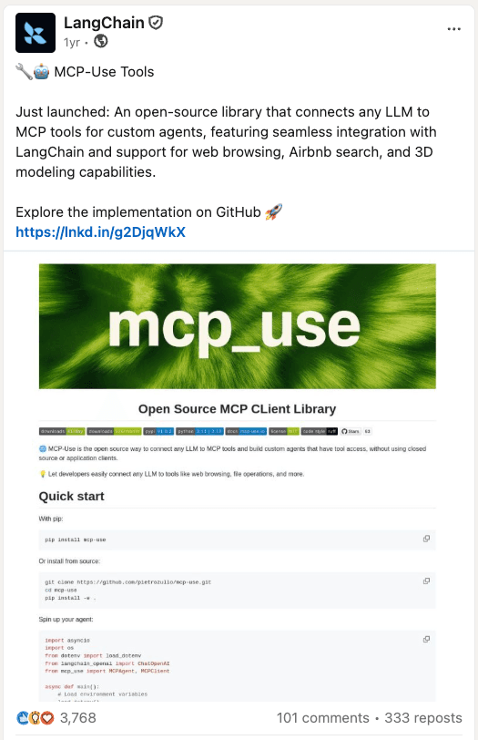 LangChain sharing mcp-use